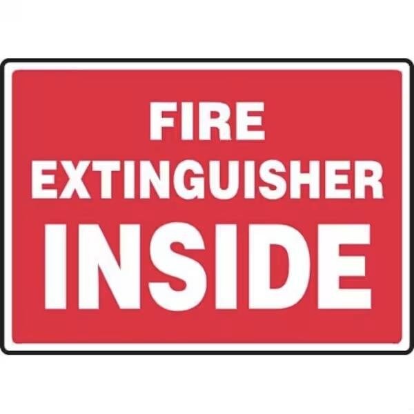 Accuform SAFETY SIGN FIRE EXTINGUISHER INSIDE FRMFXG909VA - main